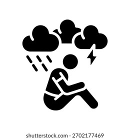 Vektorgrafik mit Depressionssymbolen