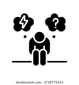 Depression Icon Glyph Vector Illustration