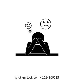 depression icon. Illustration of psychological disorder of people icon. Premium quality graphic design. Signs and symbols icon for websites, web design, mobile app on white background