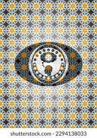 icono de depresión dentro del emblema árabe. decoración árabe. 