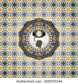 icono de depresión dentro del emblema árabe. Decoración árabe. 