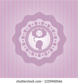 depression icon inside badge with pink background