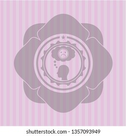 depression icon inside badge with pink background