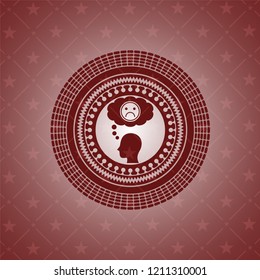 depression icon inside badge with red background
