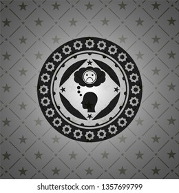depression icon inside black badge