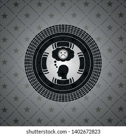depression icon inside black badge
