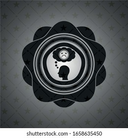 depression icon inside black badge