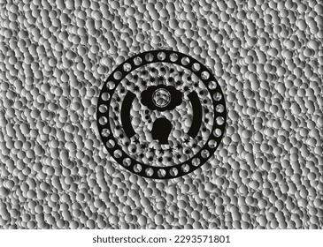icono de depresión dentro de la placa negra con fondo de burbujas. Ilustración vectorial. Detallado. 