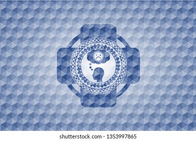 depression icon inside blue hexagon emblem.