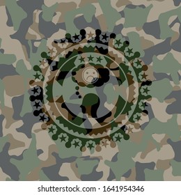 depression icon inside camo texture