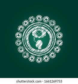 icono de depresión dentro del emblema de tiza