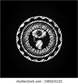 depression icon inside chalkboard emblem