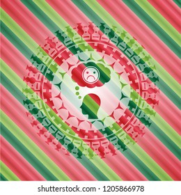 depression icon inside christmas badge.