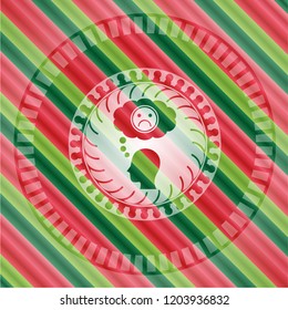 depression icon inside christmas colors style emblem.