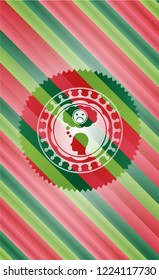 depression icon inside christmas colors style emblem.