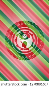 depression icon inside christmas colors badge.