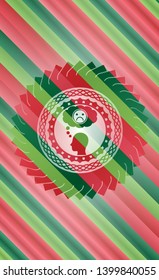 depression icon inside christmas colors badge.