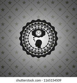 depression icon inside dark badge or emblem