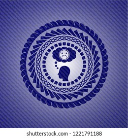 depression icon inside emblem with jean high quality background