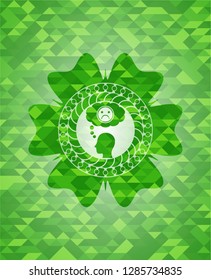 depression icon inside green mosaic emblem