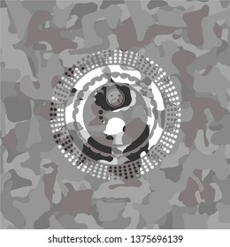 depression icon inside grey camo emblem