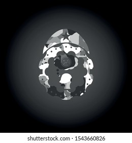 depression icon inside grey camo texture