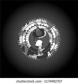 depression icon inside grey camouflage emblem