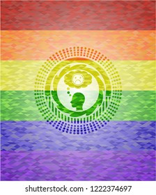 depression icon inside lgbt colors emblem 