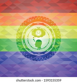 depression icon inside lgbt colors emblem 