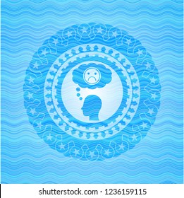 depression icon inside light blue water emblem.