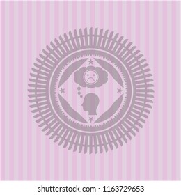 depression icon inside pink icon or emblem