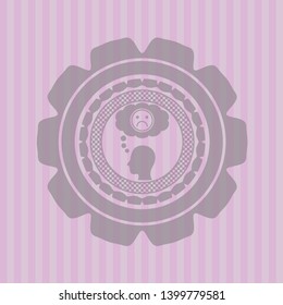 depression icon inside pink emblem