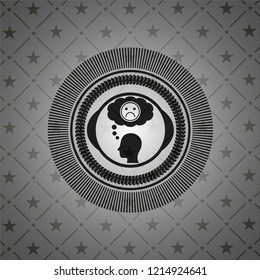 depression icon inside realistic black emblem