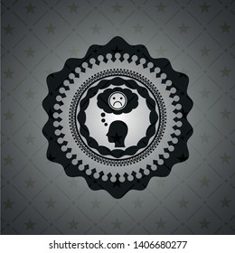 depression icon inside realistic black emblem