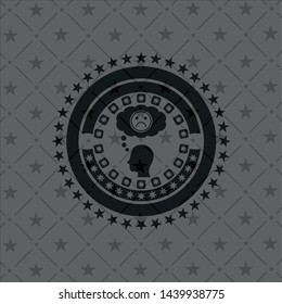 depression icon inside realistic dark emblem