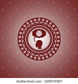 depression icon inside red icon or emblem