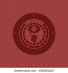 depression icon inside red emblem