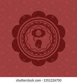 depression icon inside red emblem. Retro