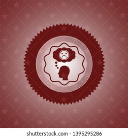 depression icon inside red icon or emblem