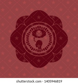 depression icon inside red icon or emblem