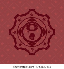 depression icon inside red emblem. Retro