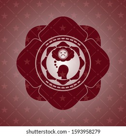 depression icon inside red icon or emblem