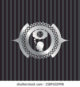depression icon inside silver badge