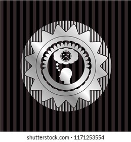 depression icon inside silver shiny emblem