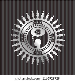 depression icon inside silvery badge