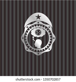 depression icon inside silvery badge