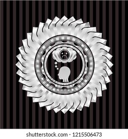 depression icon inside silvery shiny badge