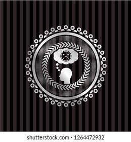 depression icon inside silvery shiny emblem
