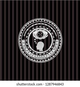 depression icon inside silvery shiny emblem
