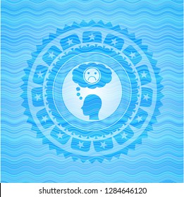 depression icon inside water representation badge.